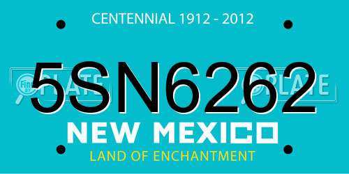 5SN6262 New Mexico License Plate