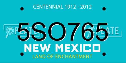 5SO765 New Mexico License Plate