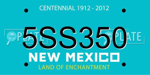 5SS350 New Mexico License Plate