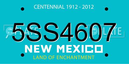 5SS4607 New Mexico License Plate
