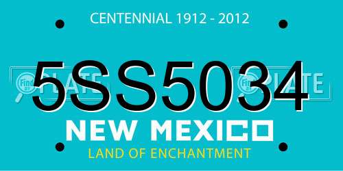 5SS5034 New Mexico License Plate