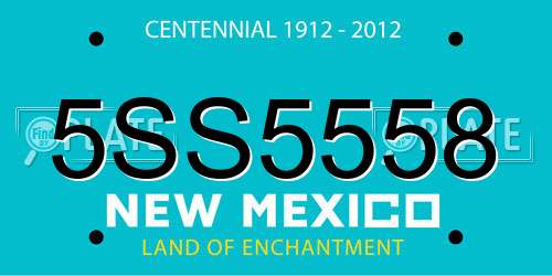 5SS5558 New Mexico License Plate