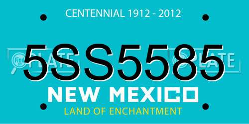 5SS5585 New Mexico License Plate