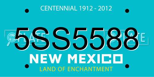 5SS5588 New Mexico License Plate