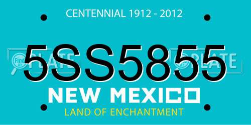 5SS5855 New Mexico License Plate
