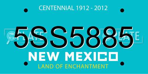 5SS5885 New Mexico License Plate