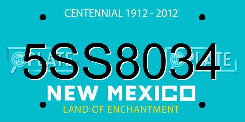 5SS8034 New Mexico License Plate