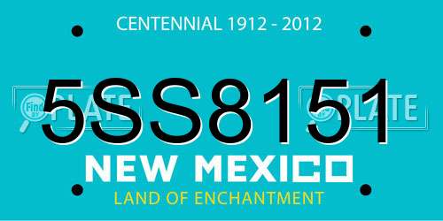 5SS8151 New Mexico License Plate