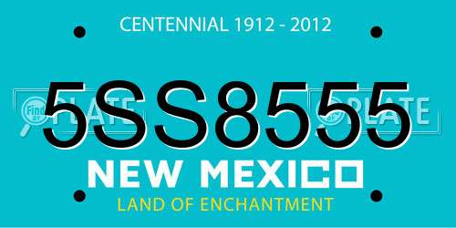5SS8555 New Mexico License Plate