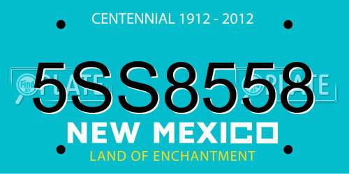 5SS8558 New Mexico License Plate