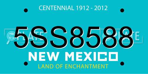 5SS8588 New Mexico License Plate
