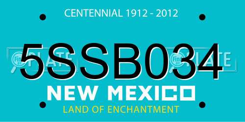 5SSB034 New Mexico License Plate