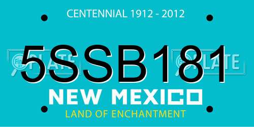 5SSB181 New Mexico License Plate