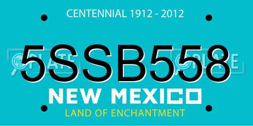 5SSB558 New Mexico License Plate