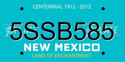 5SSB585 New Mexico License Plate