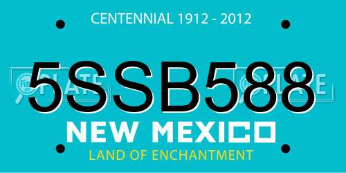 5SSB588 New Mexico License Plate
