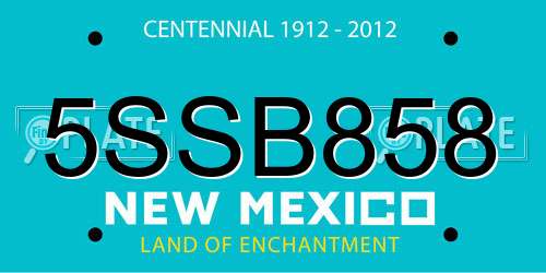 5SSB858 New Mexico License Plate
