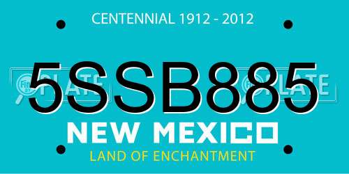 5SSB885 New Mexico License Plate