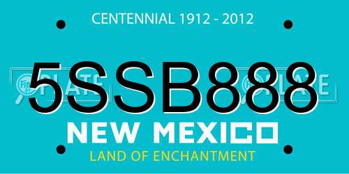5SSB888 New Mexico License Plate
