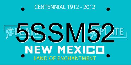 5SSM52 New Mexico License Plate