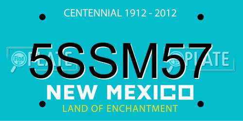 5SSM57 New Mexico License Plate