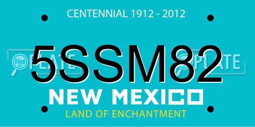 5SSM82 New Mexico License Plate