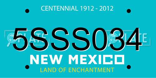 5SSS034 New Mexico License Plate