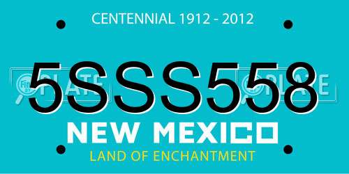 5SSS558 New Mexico License Plate