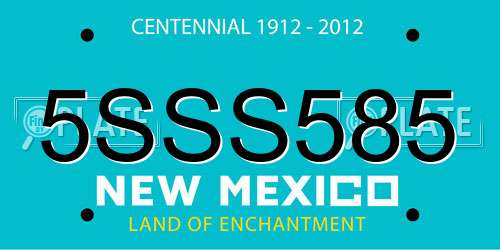 5SSS585 New Mexico License Plate