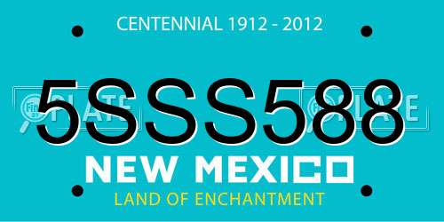 5SSS588 New Mexico License Plate