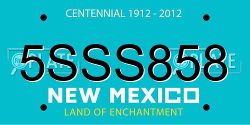 5SSS858 New Mexico License Plate