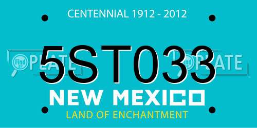 5ST033 New Mexico License Plate