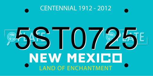 5ST0725 New Mexico License Plate