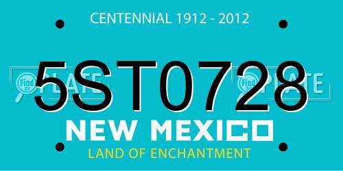 5ST0728 New Mexico License Plate