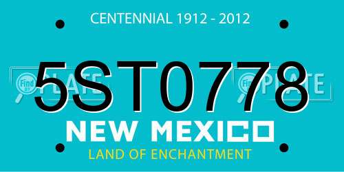 5ST0778 New Mexico License Plate