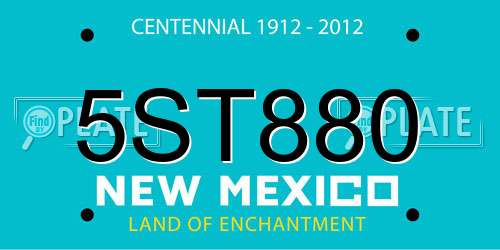5ST880 New Mexico License Plate
