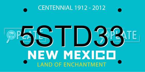 5STD33 New Mexico License Plate