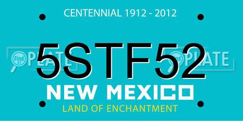 5STF52 New Mexico License Plate