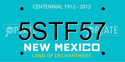 5STF57 New Mexico License Plate