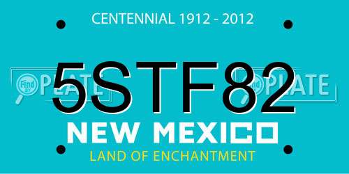 5STF82 New Mexico License Plate