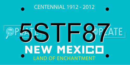 5STF87 New Mexico License Plate