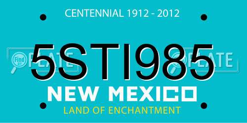 5STI985 New Mexico License Plate