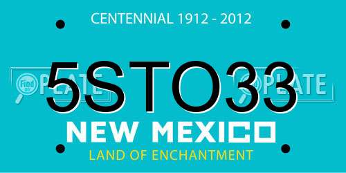 5STO33 New Mexico License Plate