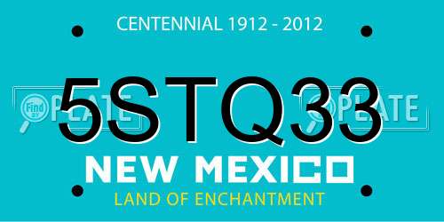 5STQ33 New Mexico License Plate