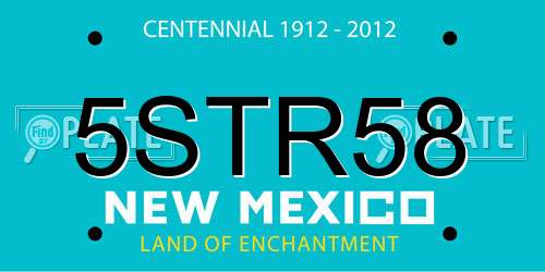 5STR58 New Mexico License Plate