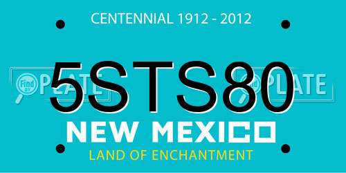 5STS80 New Mexico License Plate