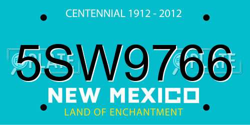 5SW9766 New Mexico License Plate
