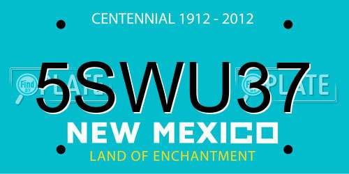 5SWU37 New Mexico License Plate