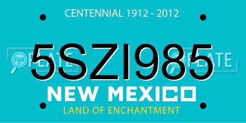 5SZI985 New Mexico License Plate