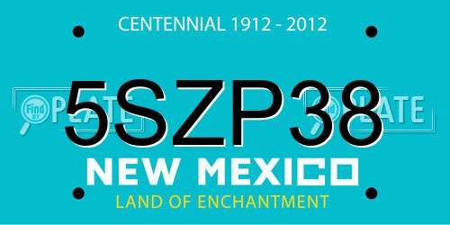 5SZP38 New Mexico License Plate